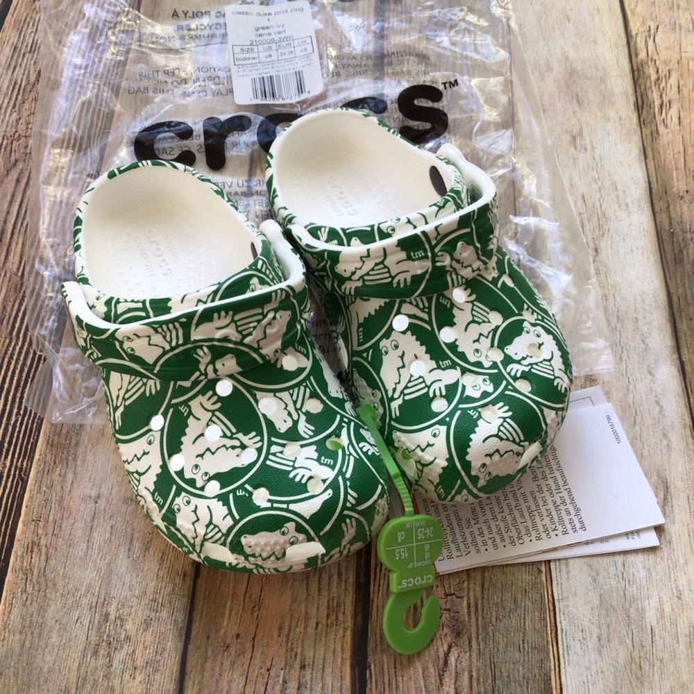 NWT Crocs Classic Duke Print Alligator Clogs
